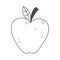 Apple organic fruit fresh nutrition healthy food isolated icon design line design icon