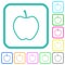 Apple outline vivid colored flat icons