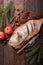 Apple Pastry Strudel Cake Dessert Pie Closeup. Austrian Puff Piece with Cinnamon. Bakery Cutted for Birthday Breakfast. Homemade