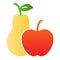 Apple and pear flat icon. Summer fruits color icons in trendy flat style. Vitamins gradient style design, designed for
