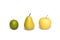 Apple, pear and lemon. Fruite on white background.