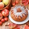 Apple pie with cinnamon, cardamom, anise, powdered sugar.