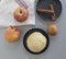 Apple pie ingredients. Dough, apple slices