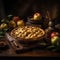 Apple Pie with Lattice Crust Generative AI Illustration