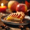 Apple Pie Slice, Fruit Cinnamon Dessert, Apple Cake, Delicious Thanksgiving Tart, Copy Space