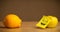 Apple with post-it note smiling at lemon