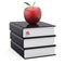 Apple red books black index textbooks stack studying symbol