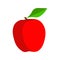 Apple red natural vegetarian vitamin symbol vector icon. Fruit raw plant food leaf. Orchard ripe flat ingredient shape
