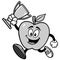 Apple Running with a Trophy Illustration