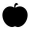 Apple silhouette. Plump black fruit. Juicy apple fruit. Apple symbol. Seasonal product