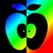 Apple silhouette rainbow colors