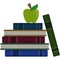 Apple on Stack of Books Illustration