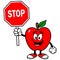 Apple with Stop Sign