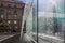 The Apple Store crystal parallelepiped in piazza Liberty in Milan