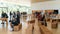 Apple Store in Cupertino with people examining Apple products, Apple Headquarters infinite loop, USA