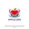 Apple Swoosh logo design concept vector. Fruit Apple Creative Logo vector template. Icon symbol