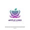 Apple Swoosh logo design concept vector. Fruit Apple Creative Logo vector template. Icon symbol