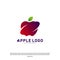 Apple Swoosh logo design concept vector. Fruit Apple Creative Logo vector template. Icon symbol