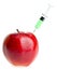 Apple with syringe