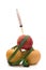 Apple, syringe and meter