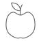 Apple thin line icon, fruit and vitamin, diet sign