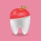 Apple Tooth Mixed Dental Symbol Vector