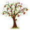 Apple tree with red apples. Vector, jpg.