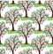 apple trees with fruits, vector