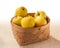 Apple variety Golden Delicious in basket