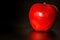 Apple with water drops on black background. Growing fruits. Close-up of apples. Fresh fruit. Healthy food