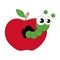 Apple worm cartoon.