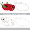 Apple worm. Drawing worksheet.