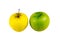 Apple yellow green stand light lanch on a white background