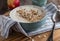 Apple yogurt with roasted oats