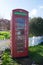 Appledore, Kent, United Kingdom - March 6, 2020: Iconic red phone box repurposed to house a defibrillator