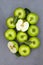Apples apple fruit fruits slate green portrait format top view