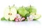 Apples apple fruit fruits slice green isolated on white