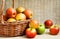 Apples in a basket, soft focus