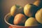 Apples in a bowl, retro toned