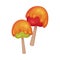 Apples in Caramel on Sticks as Thanksgiving Day Treat Vector Illustration