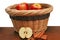 Apples and cinnamon and basket