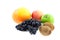 Apples, grapefruit, kiwi-fruits and grapes