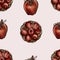 Apples pattern on neutral background