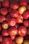 Apples red ripe fruits background texture. Apple harvest concept. Ripe organic fruits backdrop. Healthy nutrition