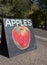 Apples for sale, roadside sign