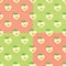 Apples in seamless pattern with polka dot