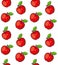 Apples Seamless Pattern on White Background. Vector