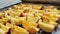 Apples sliced and drying on air