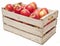 Apples in wooden box