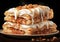 Applestrudel, typical Austrian dessert made with apple and puff pastry. AI generative